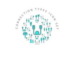 Connection types icon set design on white background vector