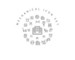 Mechanical icon set design on white background. vector