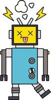 mal funcionamiento del robot de dibujos animados lindo vector