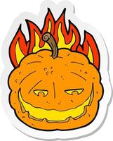 pegatina de una calabaza de halloween de dibujos animados vector