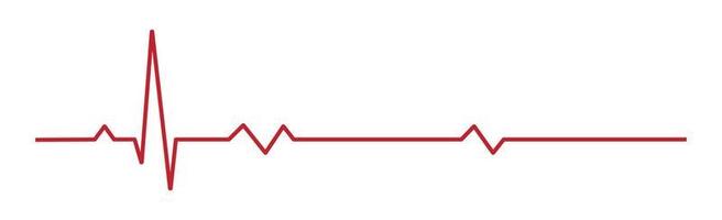 Heart pulse - curved red line on a white background - Vector