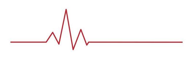 Heart pulse - curved red line on a white background - Vector