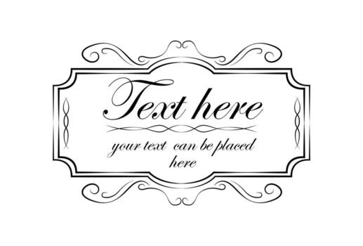 Template with text, isolated empty field, vector ornaments