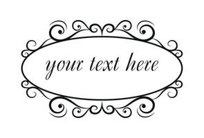 Template with text, isolated empty field, vector ornaments