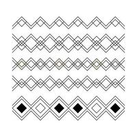 Set of black lines ornaments, frames for illustrations on a white background - Vector