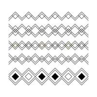 Set of black lines ornaments, frames for illustrations on a white background - Vector