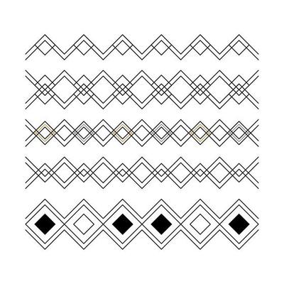 Set of black lines ornaments, frames for illustrations on a white background - Vector