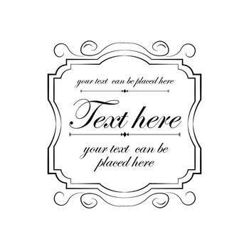 Template with text, isolated empty field, vector ornaments