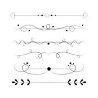 Set of black lines ornaments, frames for illustrations on a white background - Vector