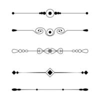 Set of black lines ornaments, frames for illustrations on a white background - Vector