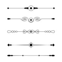 Set of black lines ornaments, frames for illustrations on a white background - Vector