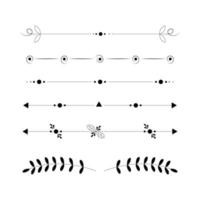 Set of black lines ornaments, frames for illustrations on a white background - Vector