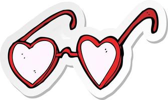 sticker of a cartoon heart glasses vector