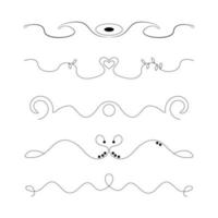 Set of black lines ornaments, frames for illustrations on a white background - Vector