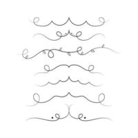 Set of black lines ornaments, frames for illustrations on a white background - Vector