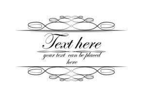 Template with text, isolated empty field, vector ornaments