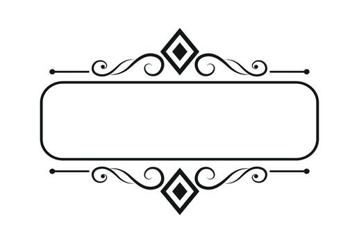 Blank template for text, isolated text box, vector ornaments