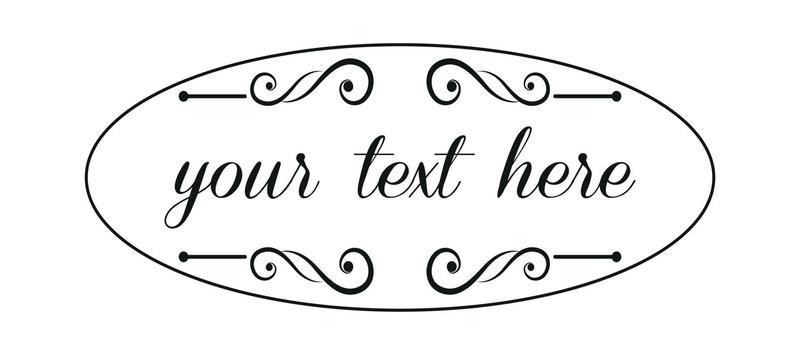 Template with text, isolated empty field, vector ornaments