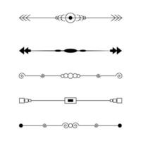 Set of black lines ornaments, frames for illustrations on a white background - Vector