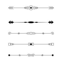 Set of black lines ornaments, frames for illustrations on a white background - Vector