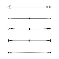 Set of black lines ornaments, frames for illustrations on a white background - Vector