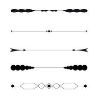 Set of black lines ornaments, frames for illustrations on a white background - Vector