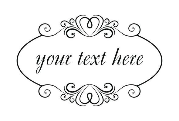 Template with text, isolated empty field, vector ornaments