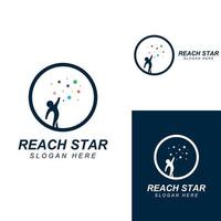 A logo to reach the stars or a logo to reach a dream or goal. Logo using concept design vector illustration template.