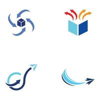 Logistics company vector logo, arrow icon logo, fast digital delivery logo. Using simple and easy logo vector editing.