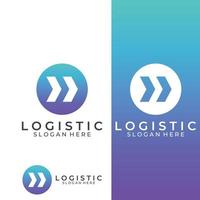 logotipo vectorial de la empresa de logística, logotipo de icono de flecha, logotipo de entrega digital rápida. utilizando la edición de vectores de logotipo simple y fácil.