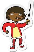 sticker of a cartoon man with sword vector