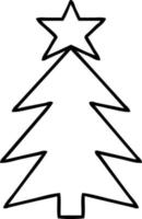 line drawing cartoon christmas tree vector