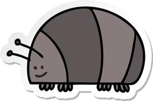 sticker of a quirky hand drawn cartoon beetle vector