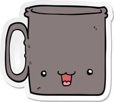 sticker of a cartoon cup vector