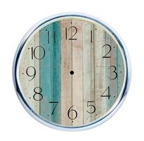 Create a Clock with wood backgrounds,Isolated on white,clipping path photo