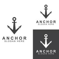 Logo and anchor symbol design vector illustration template.