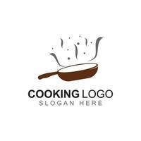 logotipos para utensilios de cocina, ollas, espátulas y cucharas de cocina. utilizando un concepto de diseño de plantilla de ilustración vectorial. vector