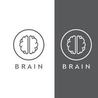 logotipo del cerebro. logotipo del cerebro con combinación de tecnología y células nerviosas de la parte del cerebro, con plantilla de ilustración vectorial de concepto de diseño. vector