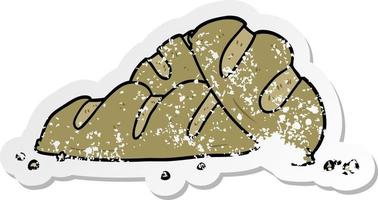 distressed sticker of a cartoon loaves of bread vector