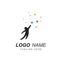 A logo to reach the stars or a logo to reach a dream or goal. Logo using concept design vector illustration template.