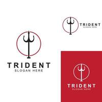 Trident logo using a design concept vector illustration template.