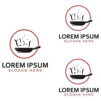 Logos for cooking utensils, cooking pots, spatulas and cooking spoons. Using a vector illustration template design concept.