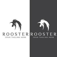 Chicken logo, rooster head logo with fish combination. Logo for company business, restaurant or restaurant or food stall. Using penditan simple vector illustration.