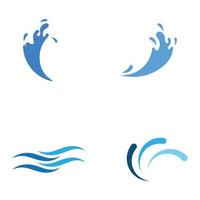 logotipo de ola de agua y logotipo de ola de mar o ola de agua de playa, con concepto de diseño vectorial de plantilla de ilustración de símbolo. vector