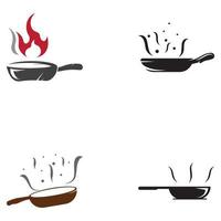 logotipos para utensilios de cocina, ollas, espátulas y cucharas de cocina. utilizando un concepto de diseño de plantilla de ilustración vectorial. vector