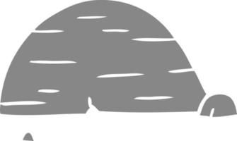 cartoon doodle of grey stone boulder vector
