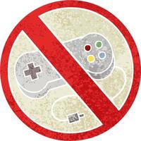 retro illustration style cartoon no gaming allowed sign vector