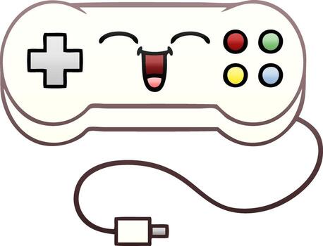 controlador de juego de dibujos animados sombreado degradado vector