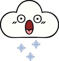 cute cartoon snow cloud vector