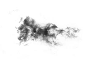 Humo texturizado,negro abstracto,aislado sobre fondo blanco. foto